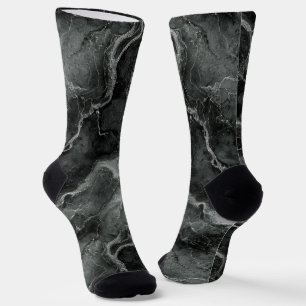 Chaussette Marbre gris-noir palette monochrome