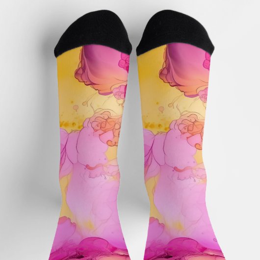 Chaussette Marbre rose et jaune (Haut)