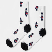 Chaussette Marching Band Cat Drummer Navy Blue Red (Gauche)