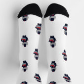 Chaussette Marching Band Cat Drummer Navy Blue Red (Haut)