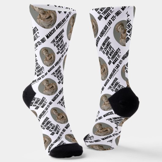 Chaussette Marcus Aurelius Universe Change Life Thoughts Qte (Angulaire)