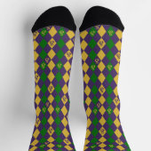 Chaussette Mardi Gras Carnaval Purple Gold et Chaussettes Ver (Haut)