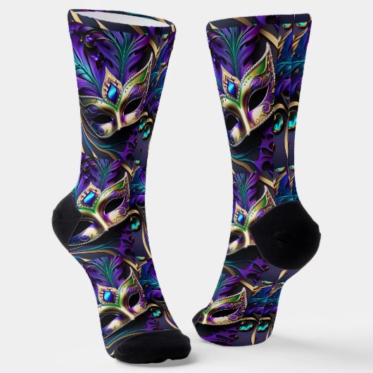 Chaussette Mardi Gras Design Premium Crew Sock (Angulaire)