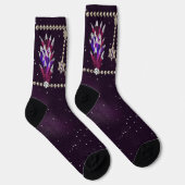 Chaussette Mardi Gras Violet Pendentif Perles Chaussettes (Droite)
