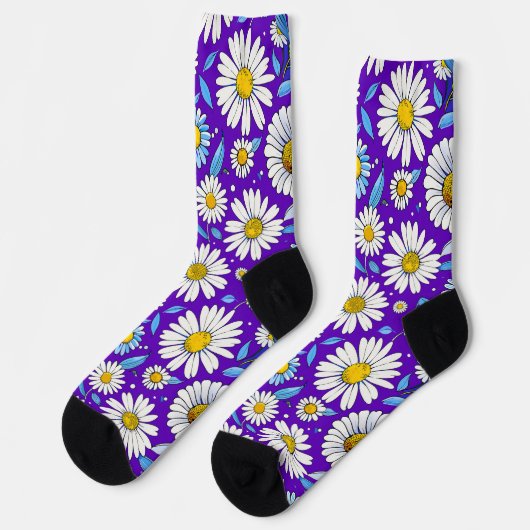 Chaussette Marguerites et Feuilles (Gauche)