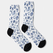 Chaussette Mariage à l'aquarelle moderne bleu de la côte de p (Droite)