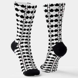 Chaussette Mariage gothique embrasser les cygnes noirs à moti