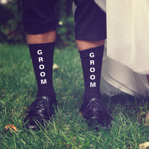 Chaussette Mariage Groom Personnalisé Noir