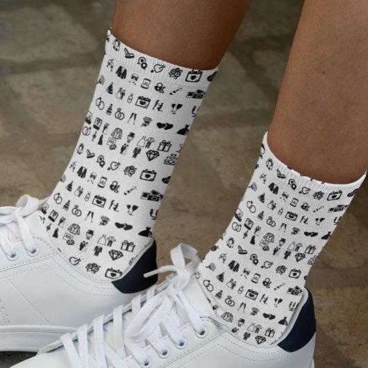 Chaussette Mariage Icônes Cercles Groom