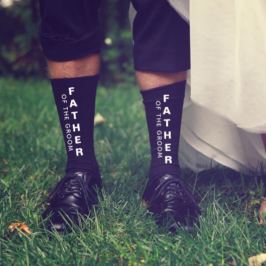 Chaussette Mariage Père De La Pièce Noir Personnalisé
