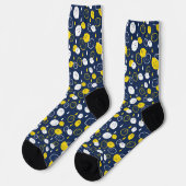 Chaussette Marine Blue Lemon Art - Refresh Citrus Design (Gauche)