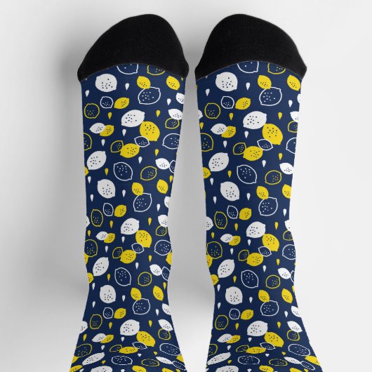 Chaussette Marine Blue Lemon Art - Refresh Citrus Design (Haut)
