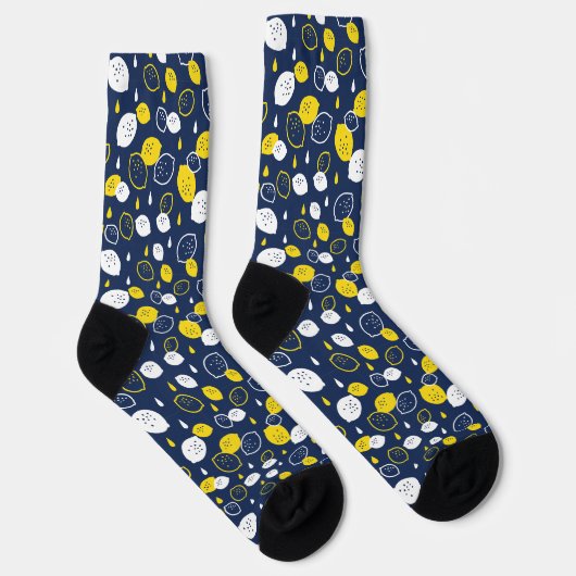 Chaussette Marine Blue Lemon Art - Refresh Citrus Design (Droite)