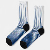 Chaussette Marine rayée Bleu et blanc Motif Abstrait moderne (Gauche)