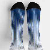 Chaussette Marine rayée Bleu et blanc Motif Abstrait moderne (Haut)