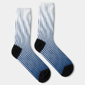 Chaussette Marine rayée Bleu et blanc Motif Abstrait moderne (Droite)