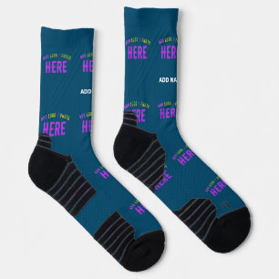 CHAUSSETTE MARQUE MODERNE MODERNE PERSONNALISÉE MODERNE BLEUE