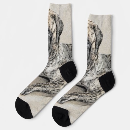 Chaussette Mastiff anglais (Brindle) Peinture - Chien Art (Gauche)