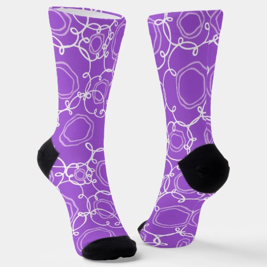 Chaussette Matrice florale abstraite (violet) Beaux-arts (Angulaire)