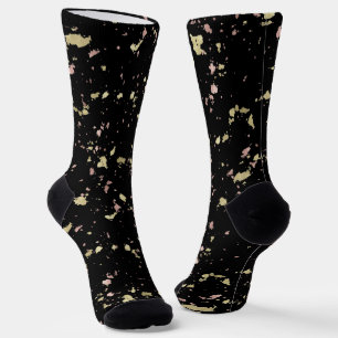 Chaussette Matte Gold et Rose Gold Flakes Noir