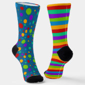 Chaussette Mauvaise concordance Arc-en-ciel rayures Polka Dot (Angulaire)