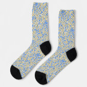 Chaussette Maze bleu et jaune (Gauche)