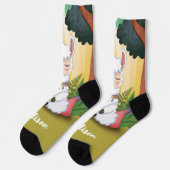 Chaussette Méditation de la llama dans la Forêt Magique (Gauche)