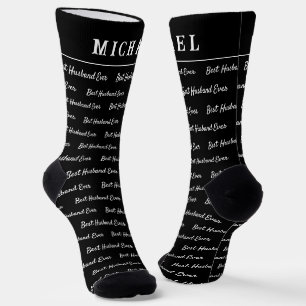 Chaussette Meilleur Mari jamais   Monogramme amusant