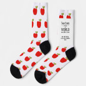 Chaussette Meilleur nom d'enseignant motif de pomme rouge per (Gauche)