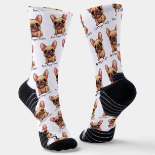 Chaussette Meilleur Papa Toutou Frenchie Bouledogue Français 