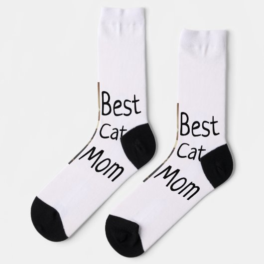 Chaussette Meilleure maman chat papa ajouter chat photo nom c (Gauche)
