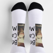 Chaussette Meilleure maman chat papa ajouter chat photo nom c (Haut)