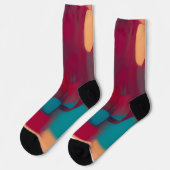 Chaussette Mélange abstrait rouge et sarcelle (Gauche)
