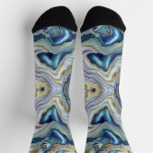 Chaussette Mélange bleu amusant Agate marbré Pierre minérale  (Haut)