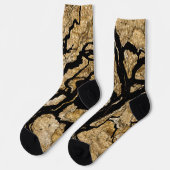 Chaussette Mélange de texture noire et or abstrait (Gauche)