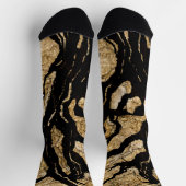 Chaussette Mélange de texture noire et or abstrait (Haut)