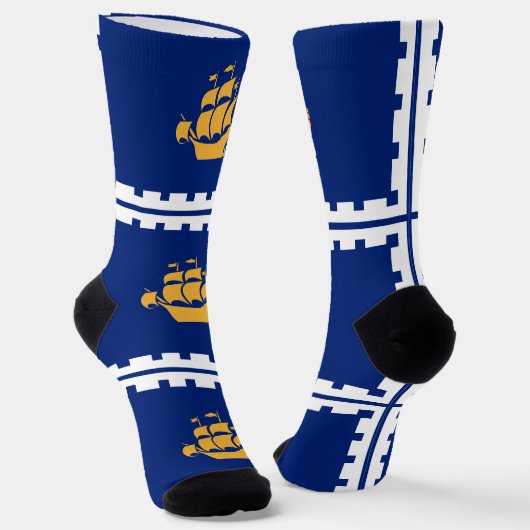 Chaussette Men crew socks with flag of Quebec City (Angulaire)