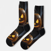 Chaussette Menacer Citrouille Halloween, (Gauche)