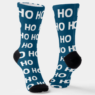 Chaussette Mens Funky Noël Ho Ho Ho Blue Novelty