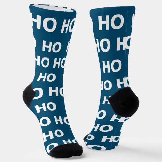 Chaussette Mens Funky Noël Ho Ho Ho Blue Novelty (Angulaire)
