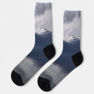 Chaussette Mer d'Alaska brumeuse aux nuances de bleu