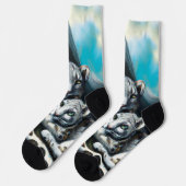 Chaussette Mère léopard des neiges et petit-déjeuner dans les (Gauche)