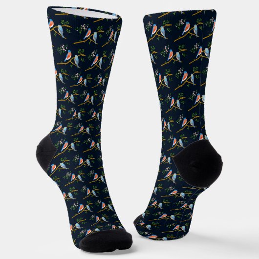 Chaussette Merles Bleu foncé (Angulaire)