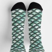Chaussette Mermaid Aqua Scales Diamant d'argent perlé (Haut)