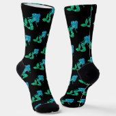 Chaussette Mermaid bleu vert ombre motif Monogramme (Angulaire)