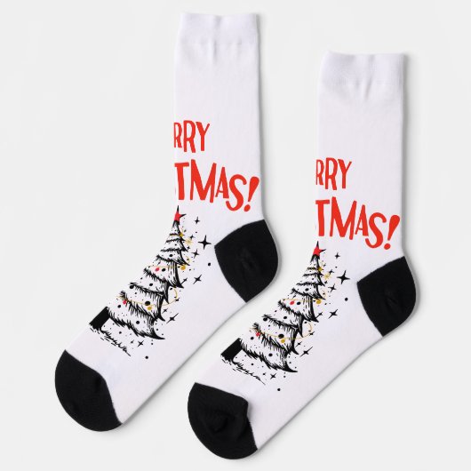 Chaussette merry chrismas in u (Gauche)