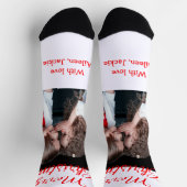 Chaussette Merry Christmas retro Christmas tree kids photo na (Haut)