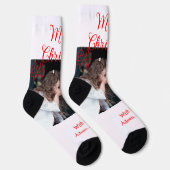 Chaussette Merry Christmas retro Christmas tree kids photo na (Droite)