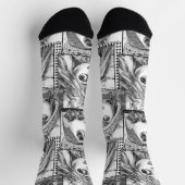 Chaussette Mes poupées patchwork noires et blanches préférées (Haut)