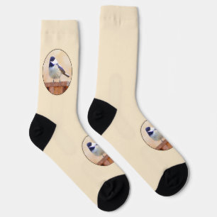 Chaussette Mésange sur la peinture de maison d'oiseau Art d'o